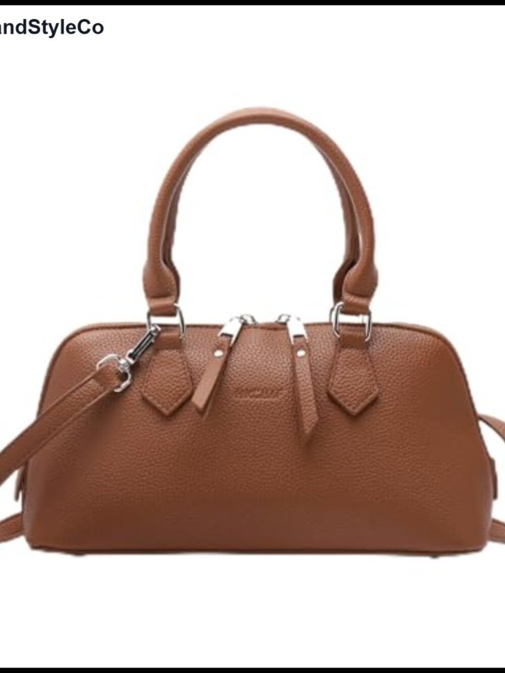 PU Leather Satchel Bag Top Handle Crossbody Purse Detachable Strap